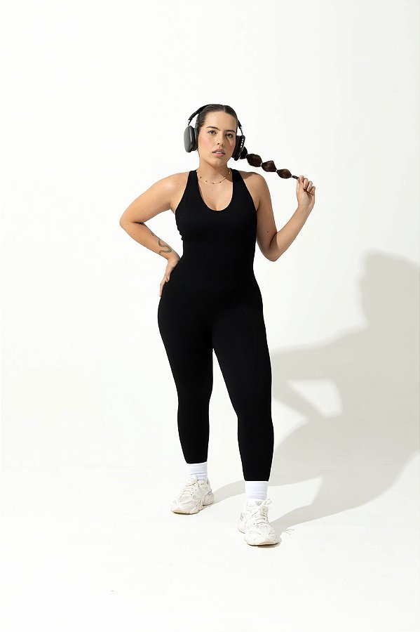 Macacão longo fit bc preto