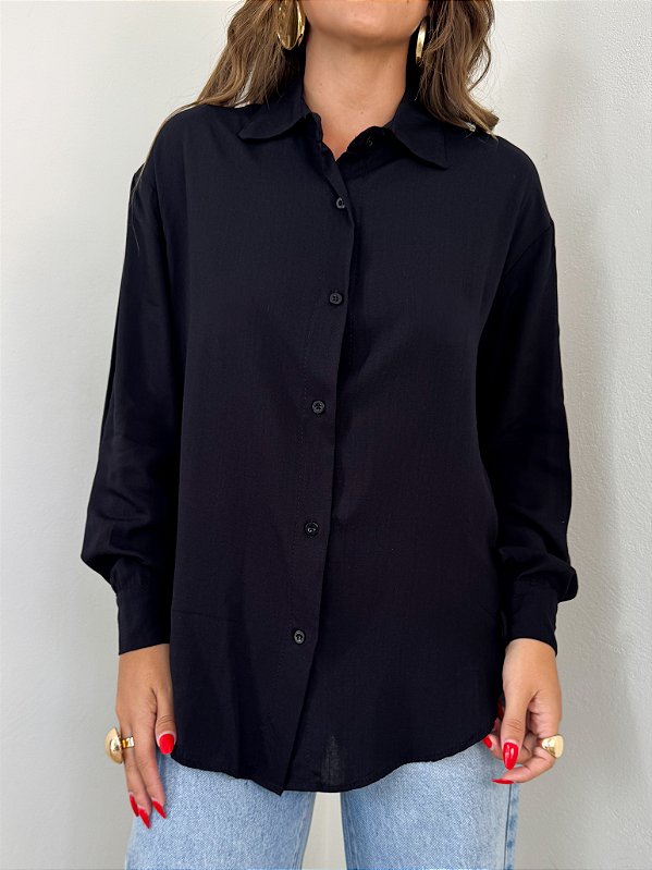 Camisa viscose preta