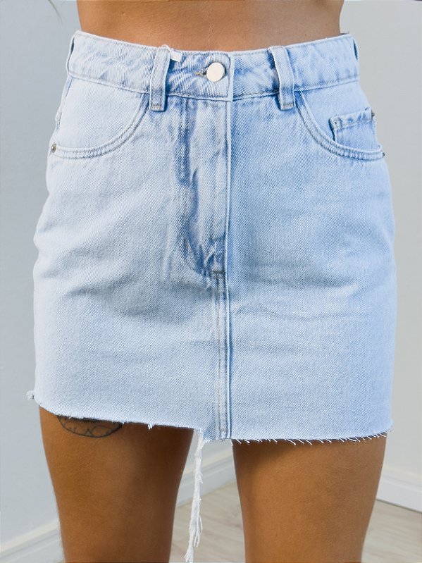 Saia jeans clara destroyed