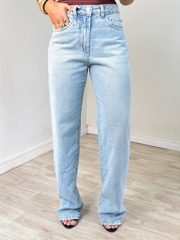 Calça jeans reta street clara