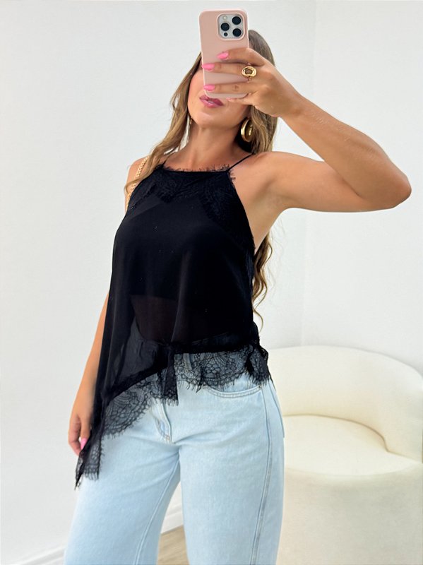 Blusa renda preta