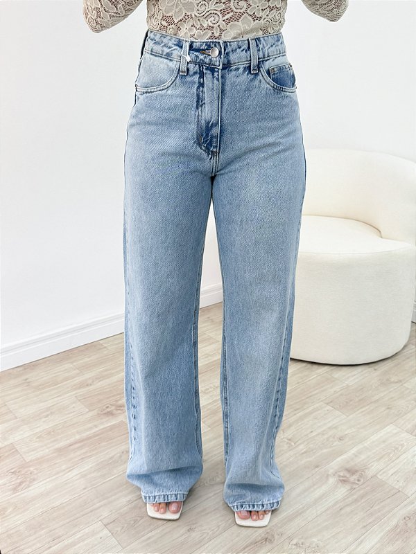 Calça Wide Lavagem média Lerrux