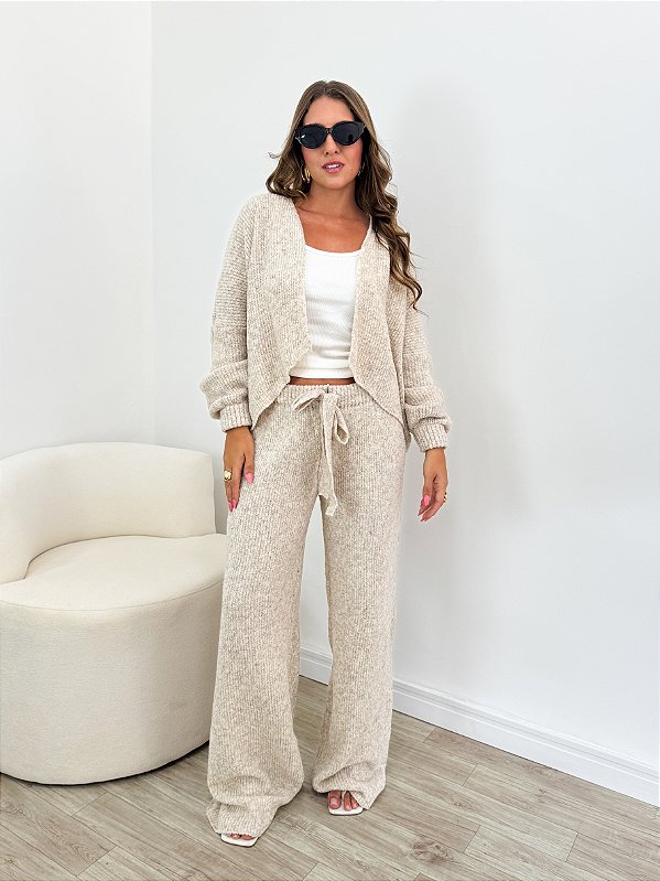 Conjunto Tricô Julieta Areia