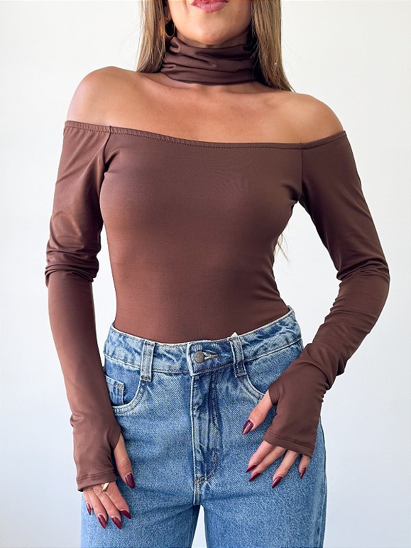 Blusa Miriam Gola Marrom