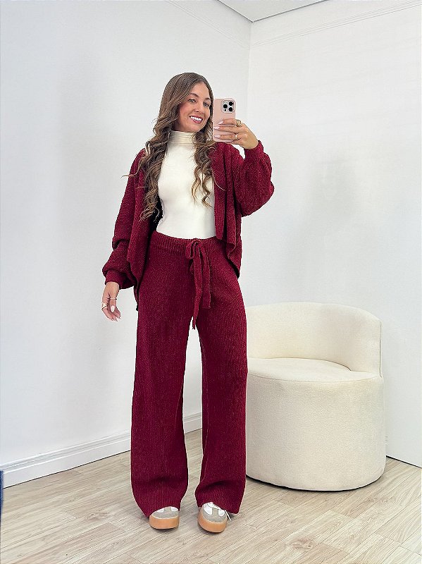 Conjunto Tricô Julieta Marsala