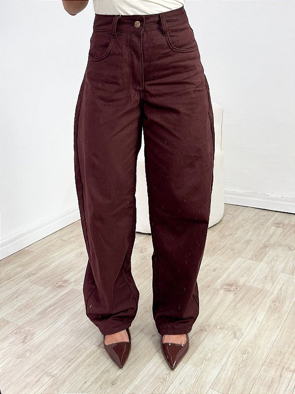 Calça Balloon Marrom