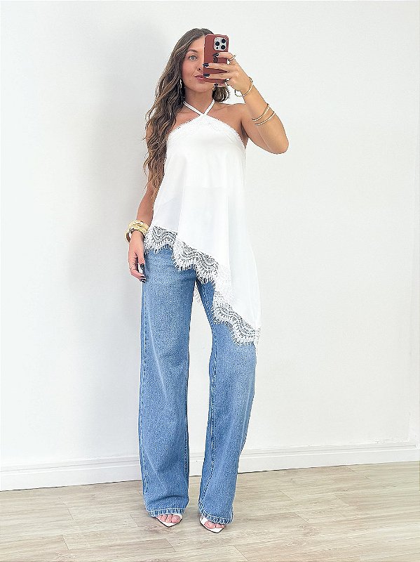 Blusa Frente única Renda Waco Off