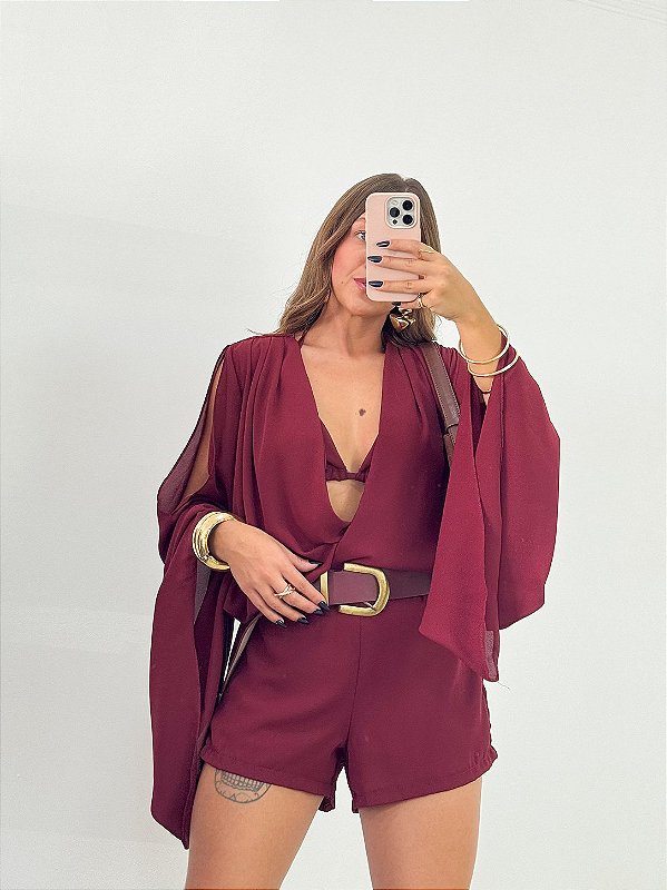 Conjunto Jeddah Blusa e Short Marsala