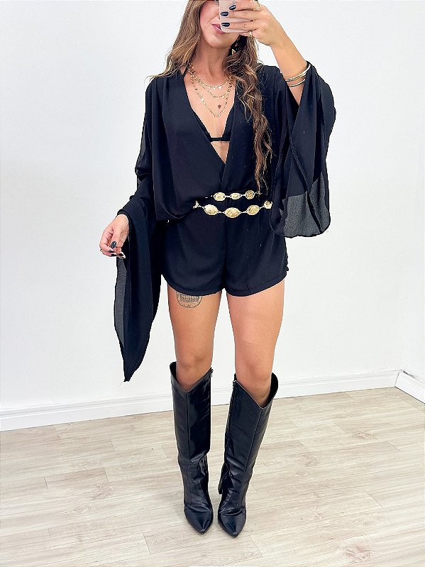 Conjunto Jeddah Blusa e Short Preto