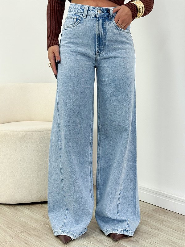 Calça Jeans Pantalona Light