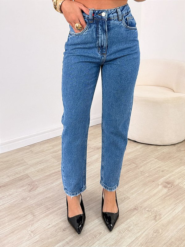 Calça Jeans Mom Peach