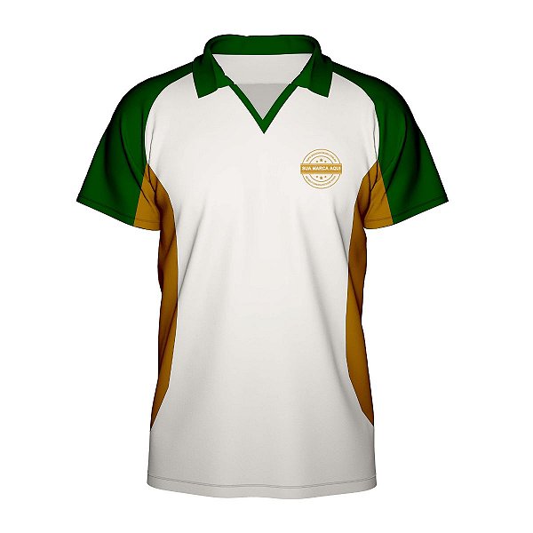 Camiseta Pólo com Recorte Mod: 044 | Estampa Localizada