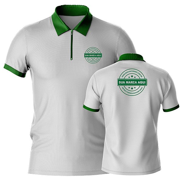 Camiseta Pólo com zíper | Estampa Localizada