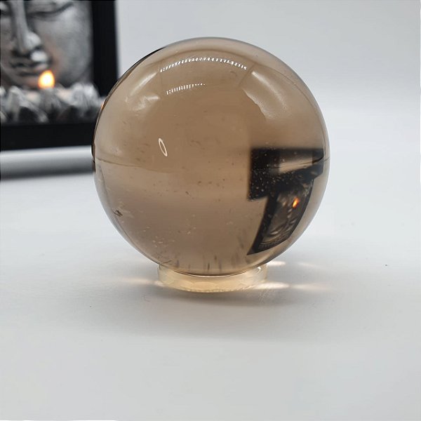 Esfera de Cristal Fumê - 89 Gramas 4cm x 4cm