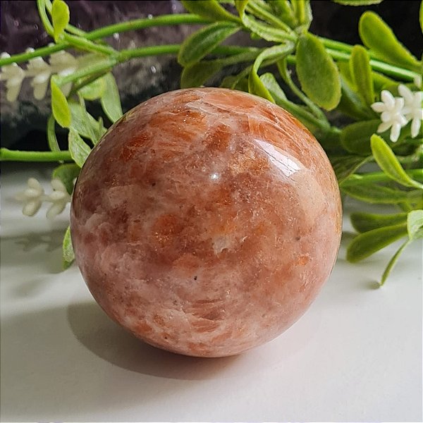 Esfera de Pedra do Sol Natural qualidade Extral 169 Gr 5cm x 5cm | VITALIDADE