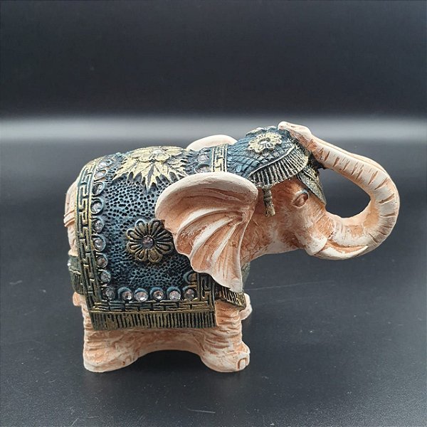 Elefante Azul com tromba para cima 9 cm