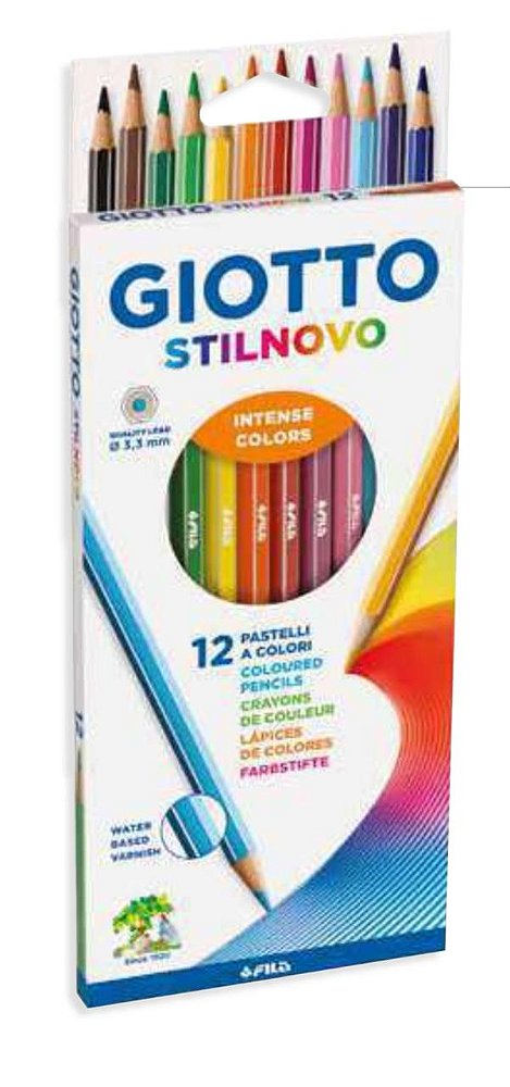 Lápis de Cor Stilnovo Triangular Estojo 12 Cores Giotto