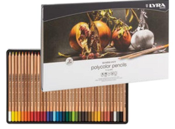 Lápis fino Rembrandt Polycolor / Lyra - lata com 36 cores