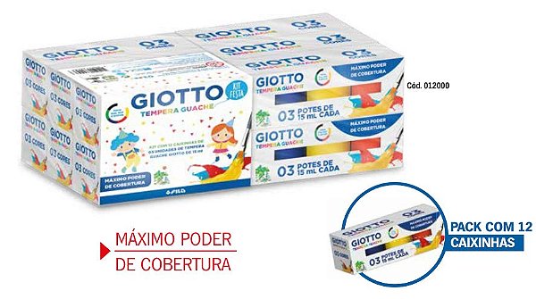 Guache em potes - 12 unidades -ideal para festas
