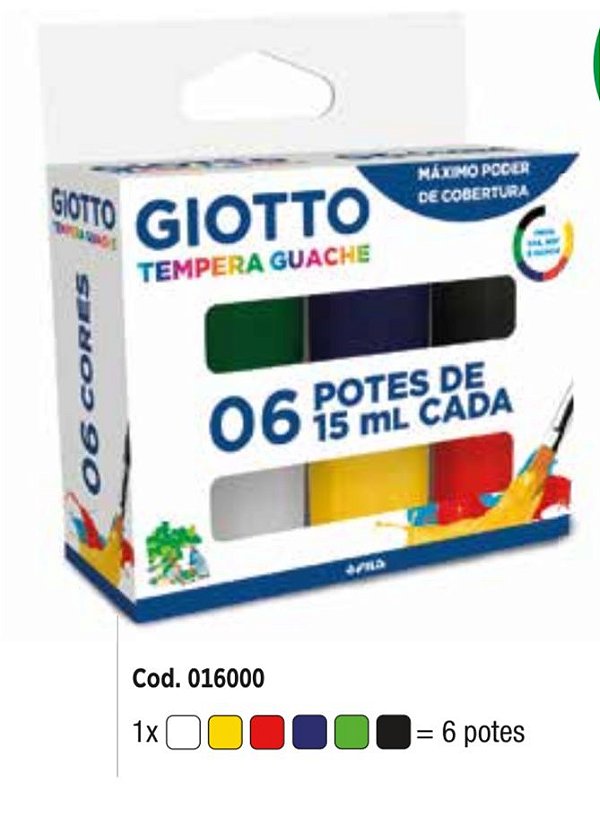 Guache em 6 cores Giotto