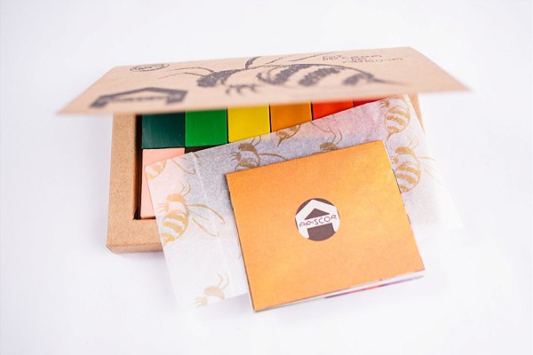 Giz bloco Apiscor - caixa com 12 cores