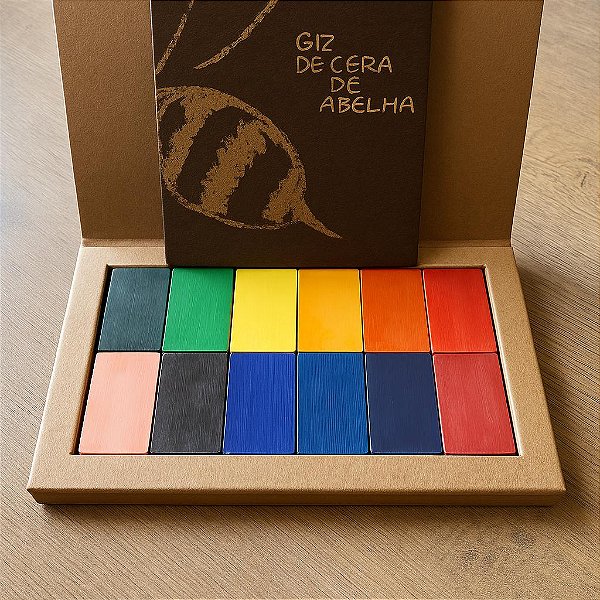 Giz bloco Apiscor - caixa com 12 cores