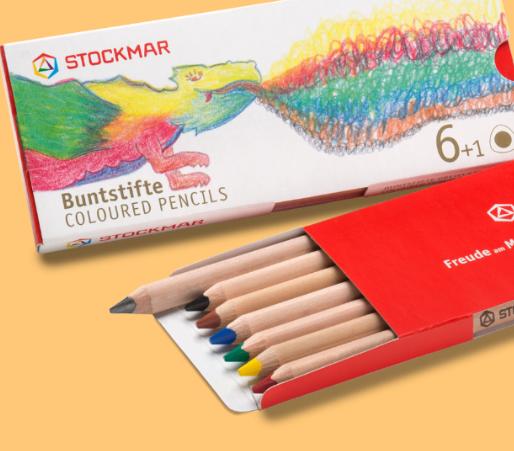 Lápis grosso triangular Stockmar - 6 cores