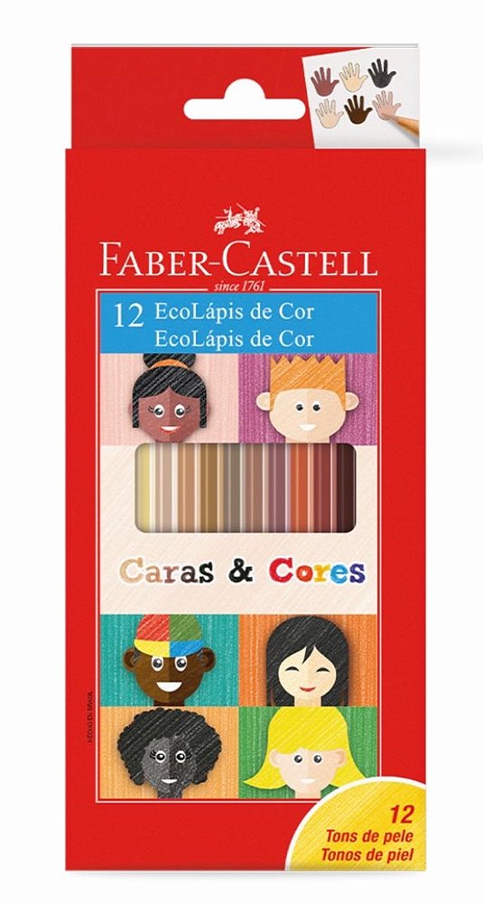 Ecolápis Faber Castell Tons de Pele com 12 cores