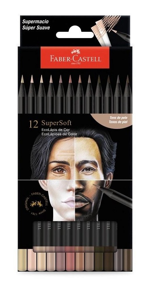 Lápis Supersoft Faber Castell - 12 cores tons de pele