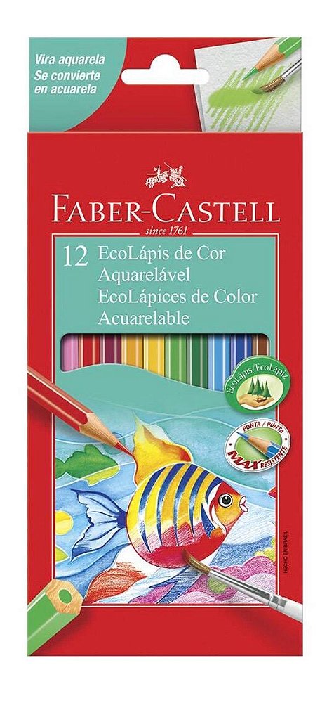 Ecolápis Aquarelável Faber Castell 12 cores
