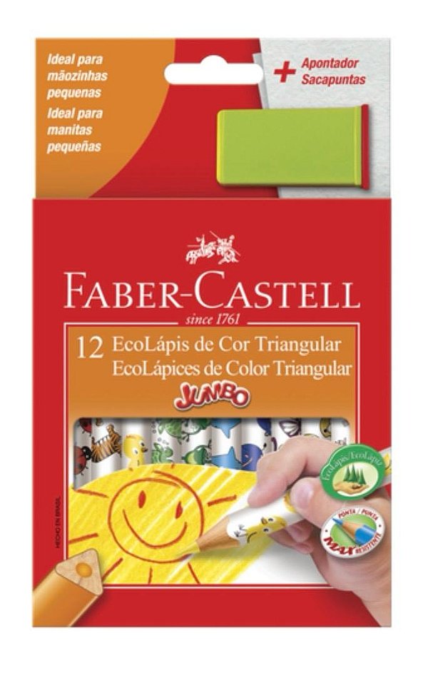 Ecolápis Jumbo Triangular Faber Castell 12 cores