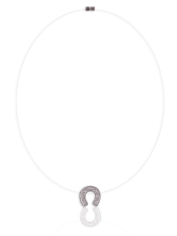 Chocker pingente ferradura fio de nylon