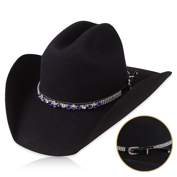 Bandinha para chapéu com strass - Fita chapéu