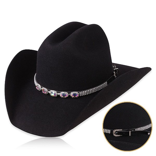 Bandinha para chapéu com strass - Fita chapéu