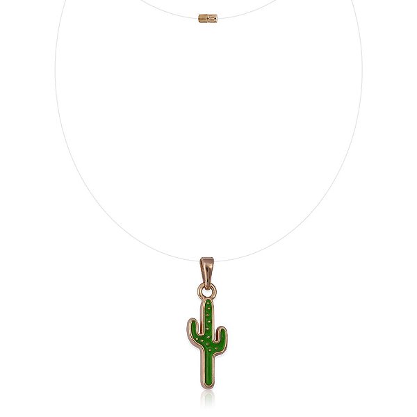 Chocker nylon pingente cacto