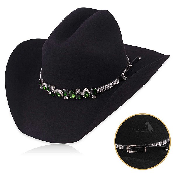 Bandinha para chapéu com strass - Fita chapéu