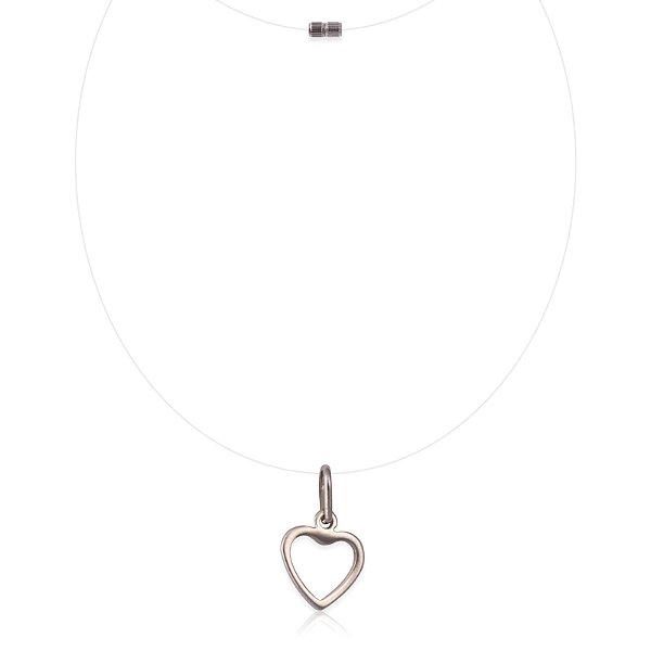 Chocker pingente coração fio de nylon