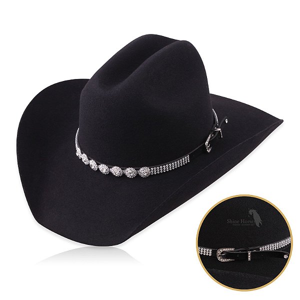 Bandinha para chapéu com strass - Fita chapéu