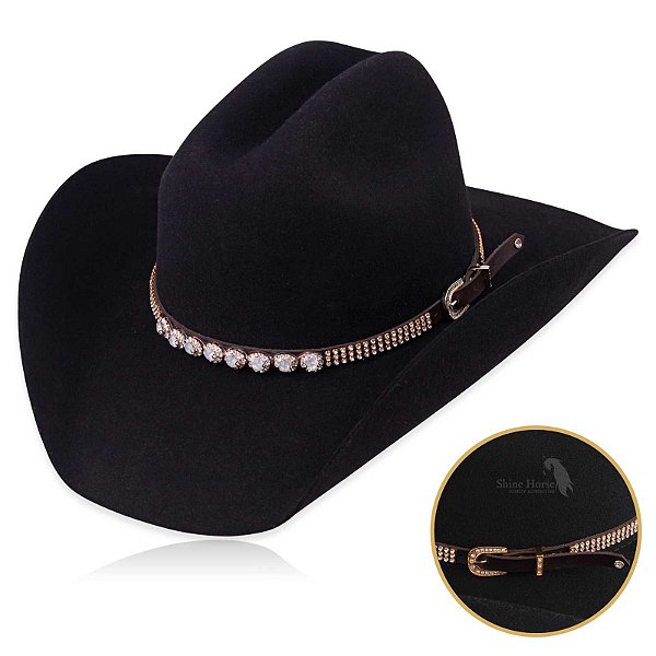 Bandinha para chapéu com strass - Fita chapéu
