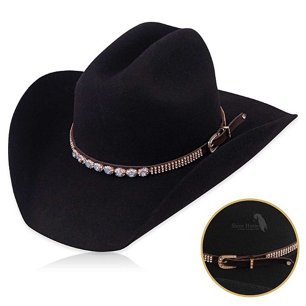 Bandinha para chapéu com strass - Fita chapéu