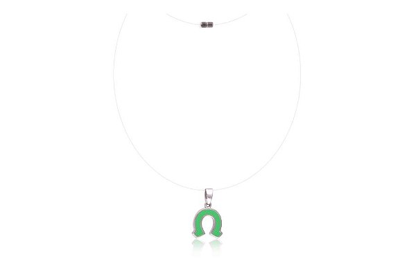 Choker pingente ferradura nylon