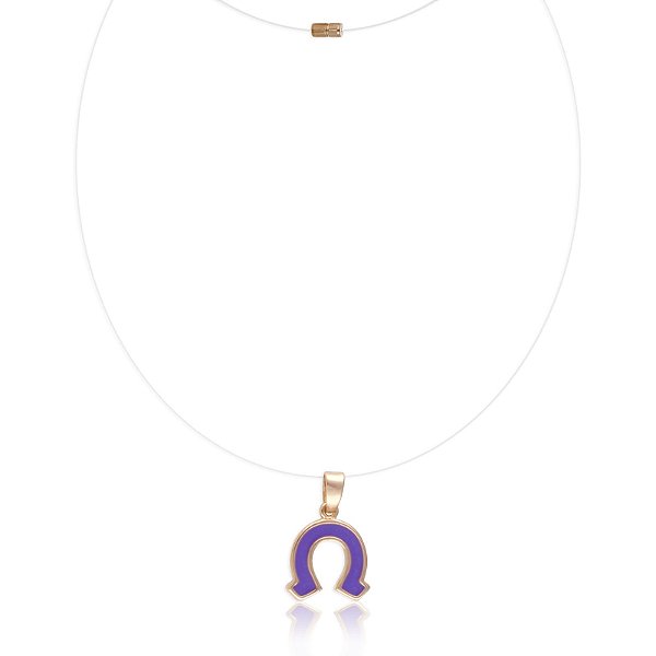 Choker pingente ferradura nylon