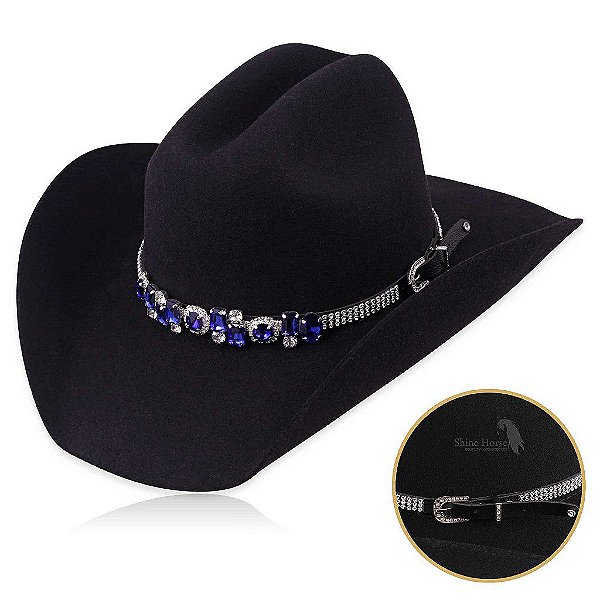 Bandinha para chapéu com strass - Fita chapéu
