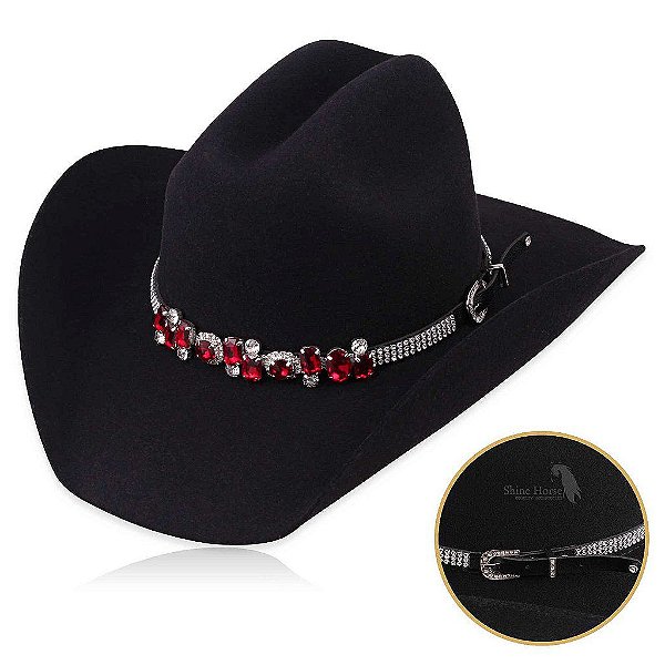 Bandinha para chapéu com strass - Fita chapéu