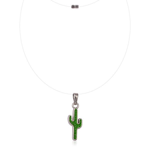 Chocker nylon pingente cacto