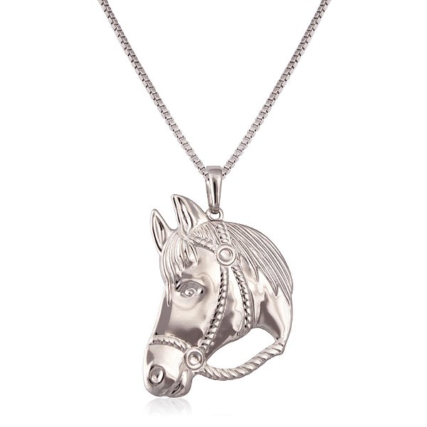 Colar country cavalo mãe e filha zircônia