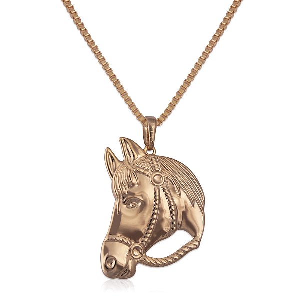 Colar country cavalo mãe e filha zircônia