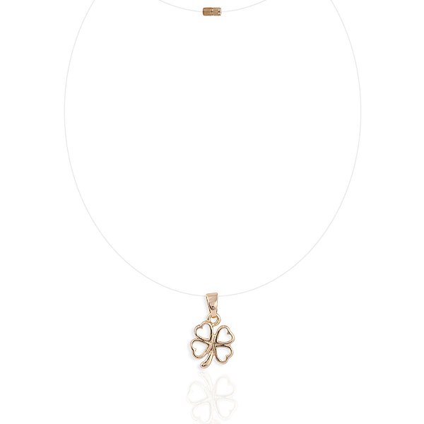 Chocker pingente trevo nylon