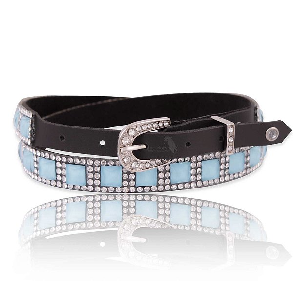Bandinha para chapéu com strass azul - Fita chapéu