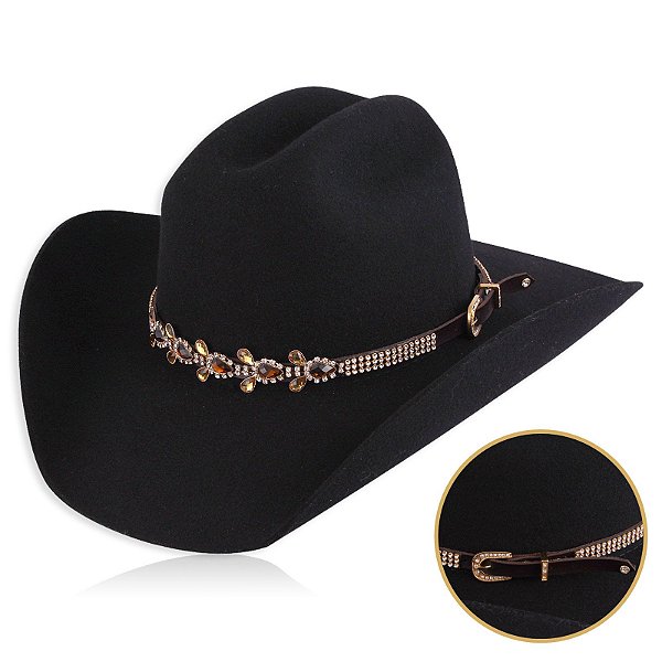 Bandinha para chapéu com strass - Fita chapéu